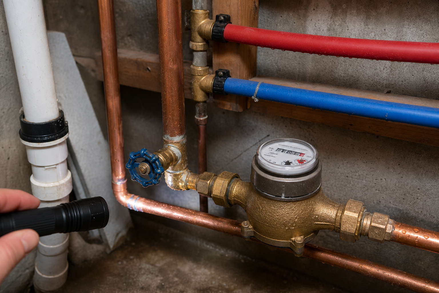 Plumbing scene for How to Tell If You Have a Plumbing Leak: Visible Clues and Meter Checks